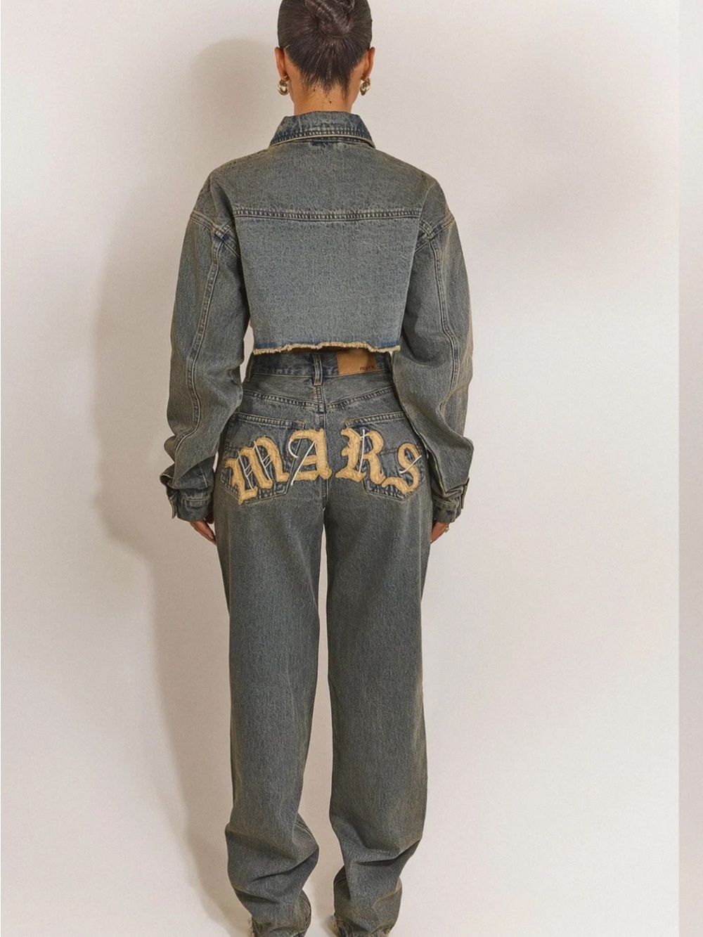 MARS THE LABEL KALI MID RISE GRAY DENIM JEANS